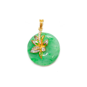 Floral Diamond Jade Pendant
