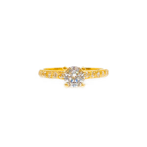 Cubic Zirconia Solitaire Dainty Ring