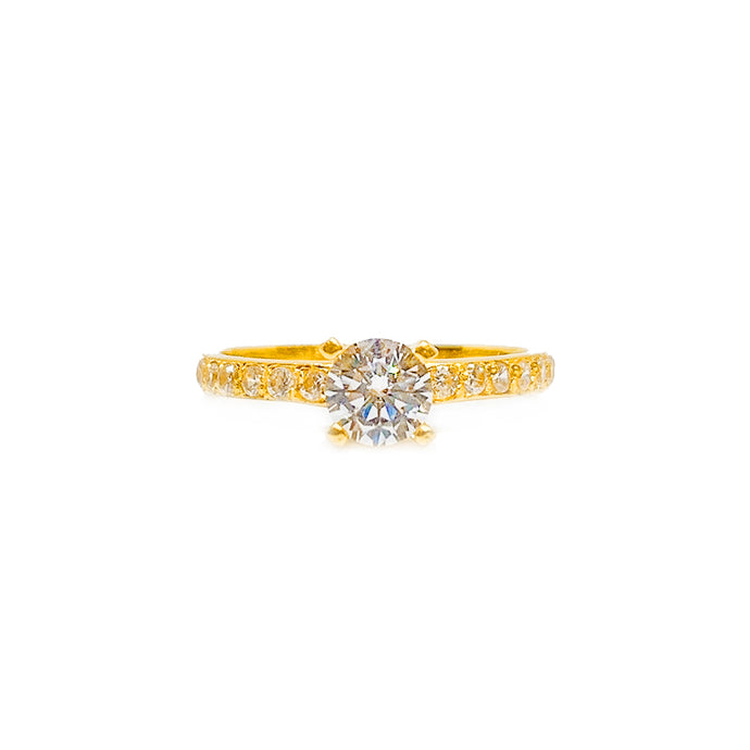 Cubic Zirconia Solitaire Dainty Ring