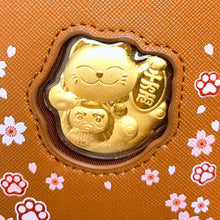999 Gold Foil Fortune Cat Card Holder Lanyard ( 0.2g ) - Brown