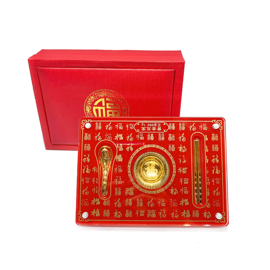 1g Pure Gold Foil Bowl and Utensils Gift Box - 福