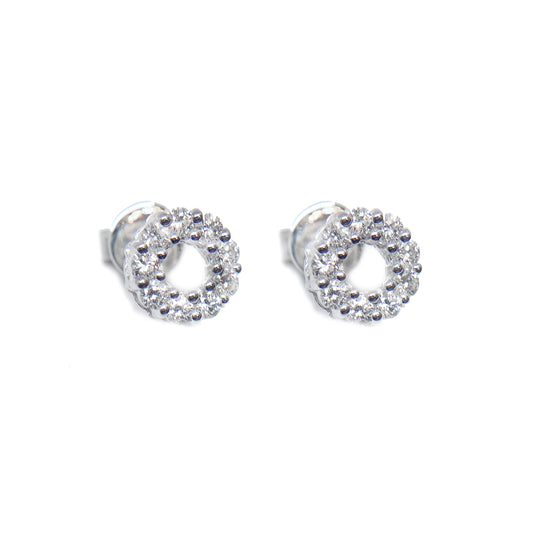 White Gold Halo Diamond Earring Studs