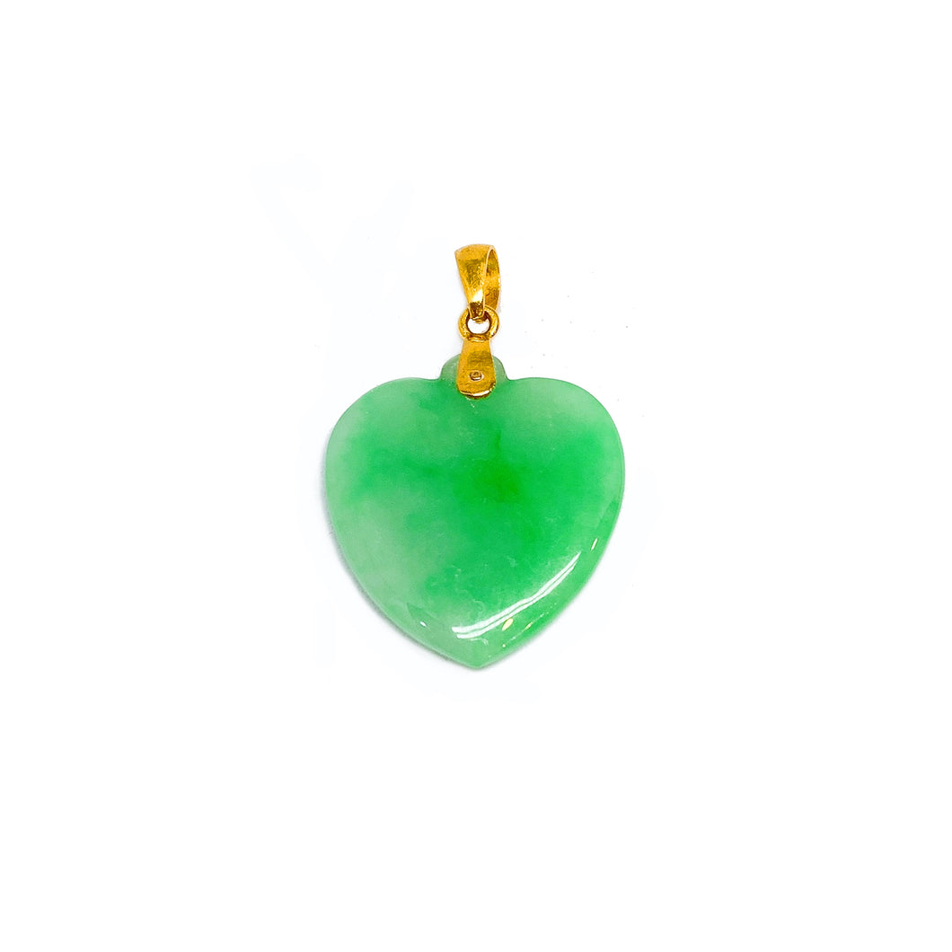 Heart Jade With Gold Pendant - SALE