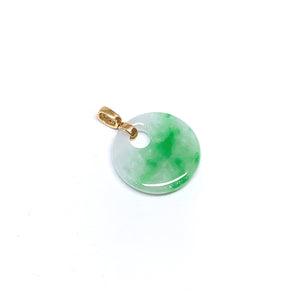 Round Cut Out Jade Pendant With Diamonds