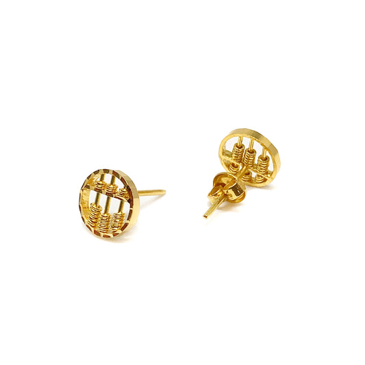 Round Abacus Earring Studs