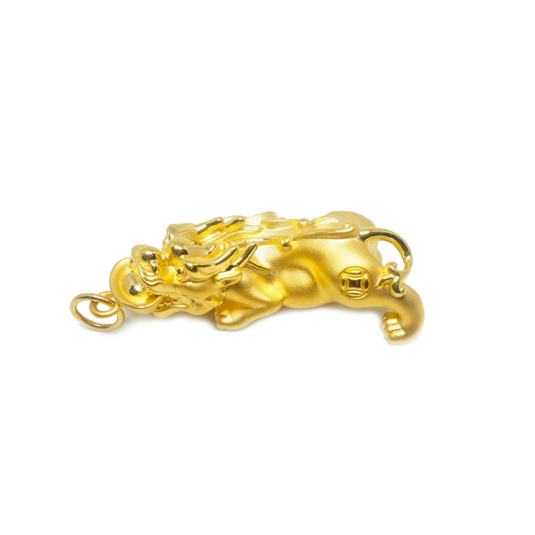 Large Pure Gold Pixiu Pendant